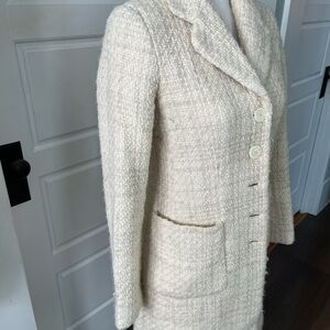 Banana Republic Ivory Textured Pea Coat